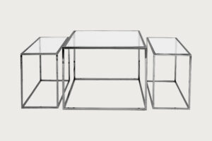 Three Set Table – Black Chrome