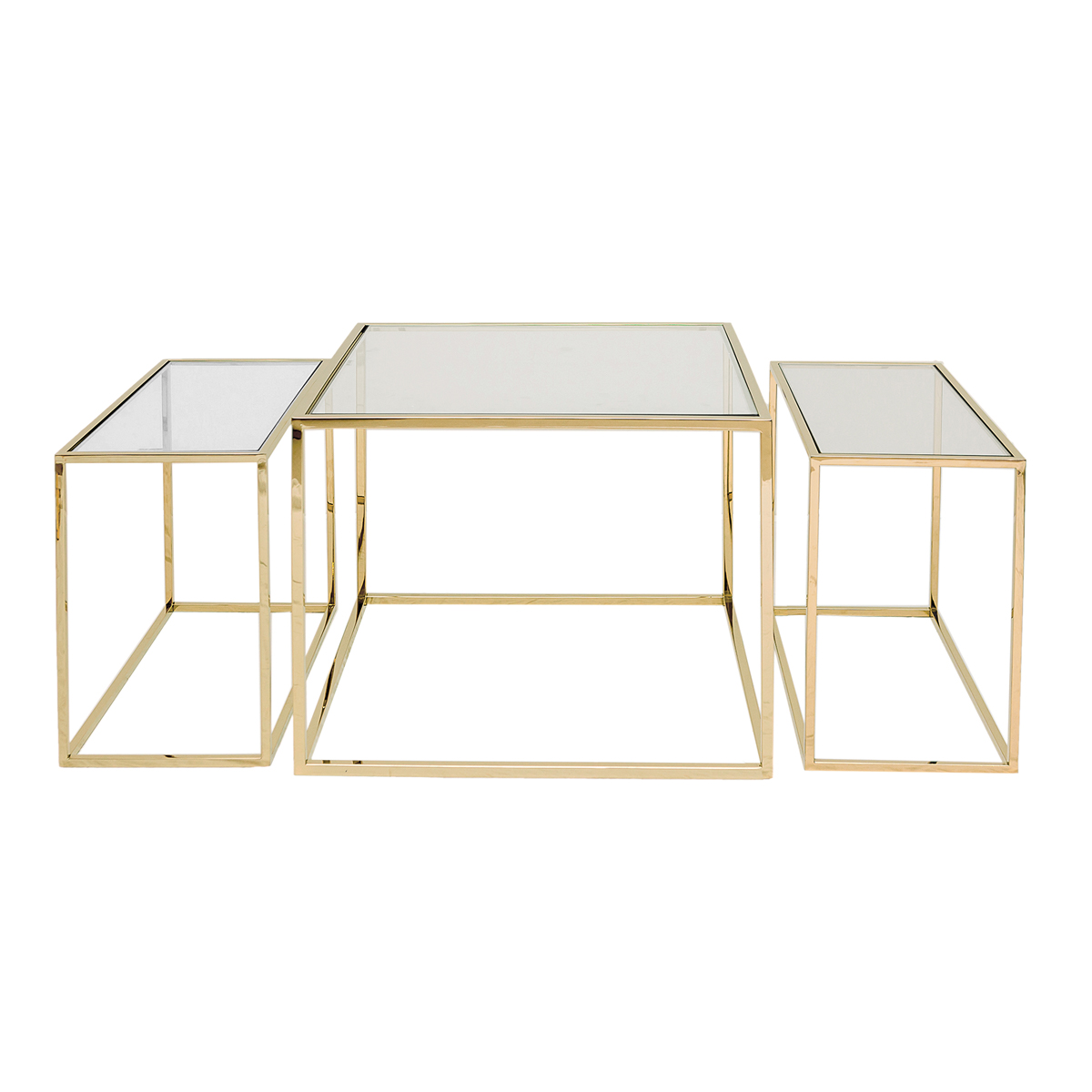 Three Set Table – Polished Brass