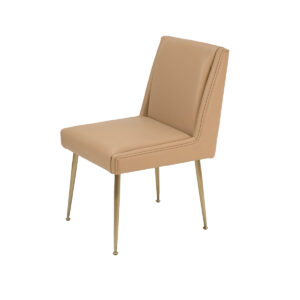 Art Dining Chair – Beige Leather
