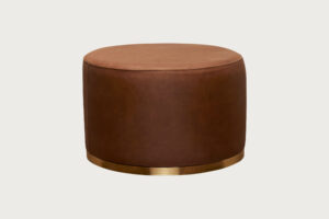 Cara Ottoman – Brown Leather