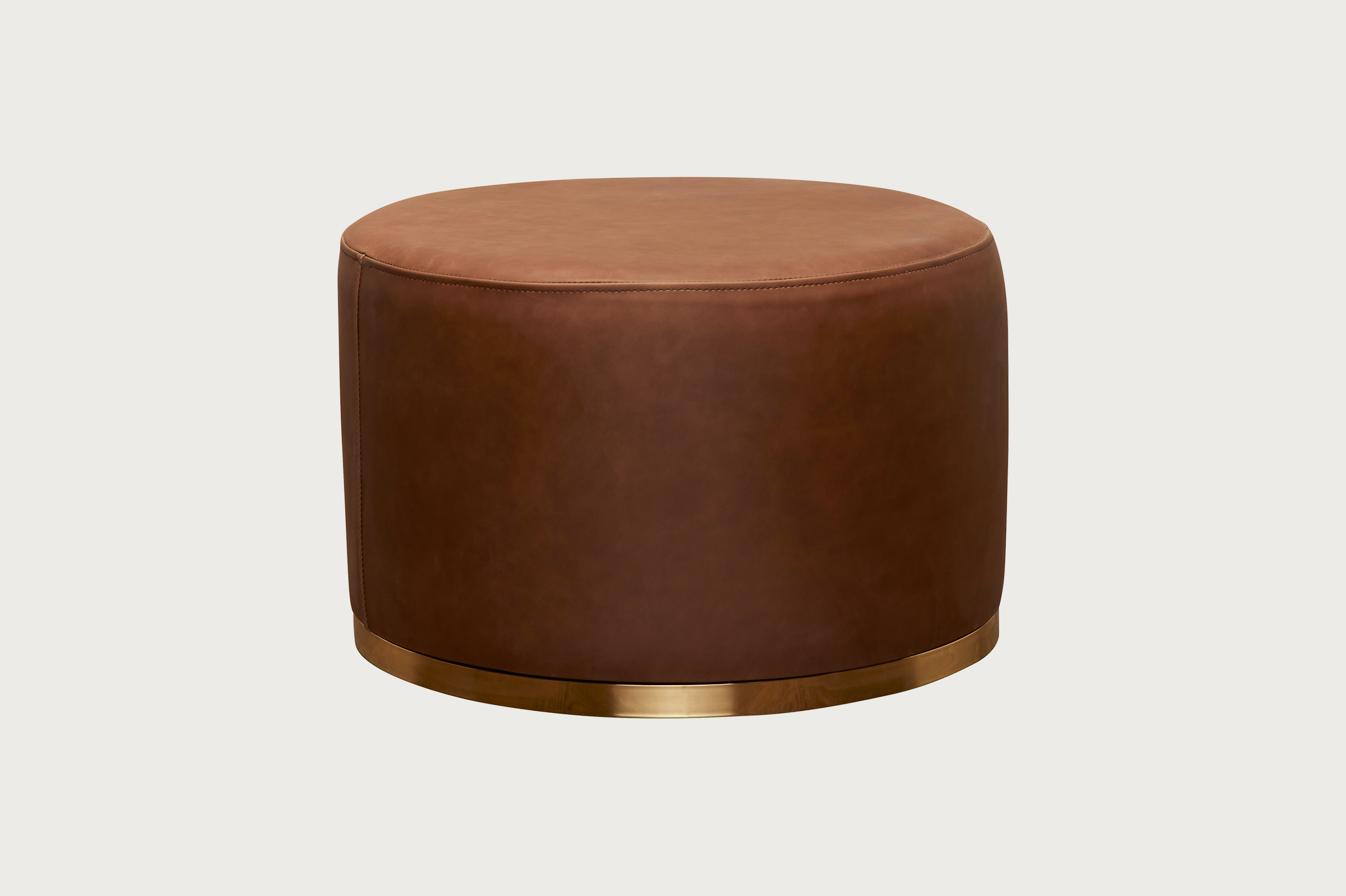 Cara Ottoman – Brown Leather
