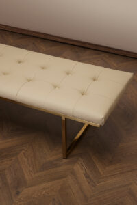 Fiona Bench – Light Beige Leather