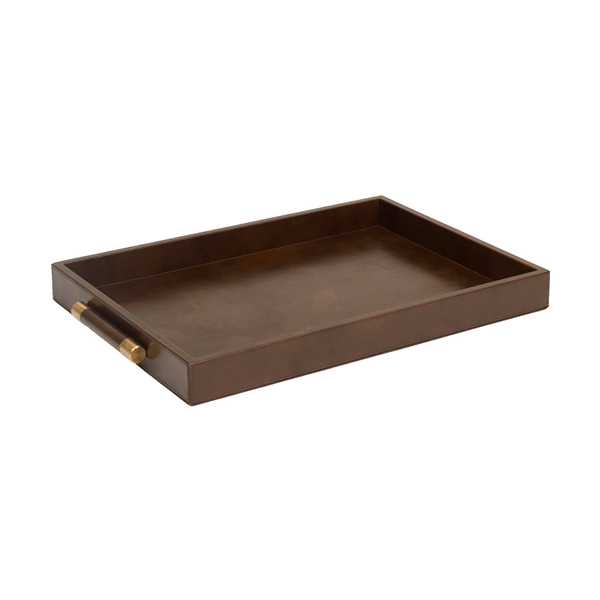 Luca Leather Tray Large – Brown