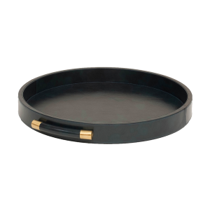 Luca Leather Tray Round – Blue