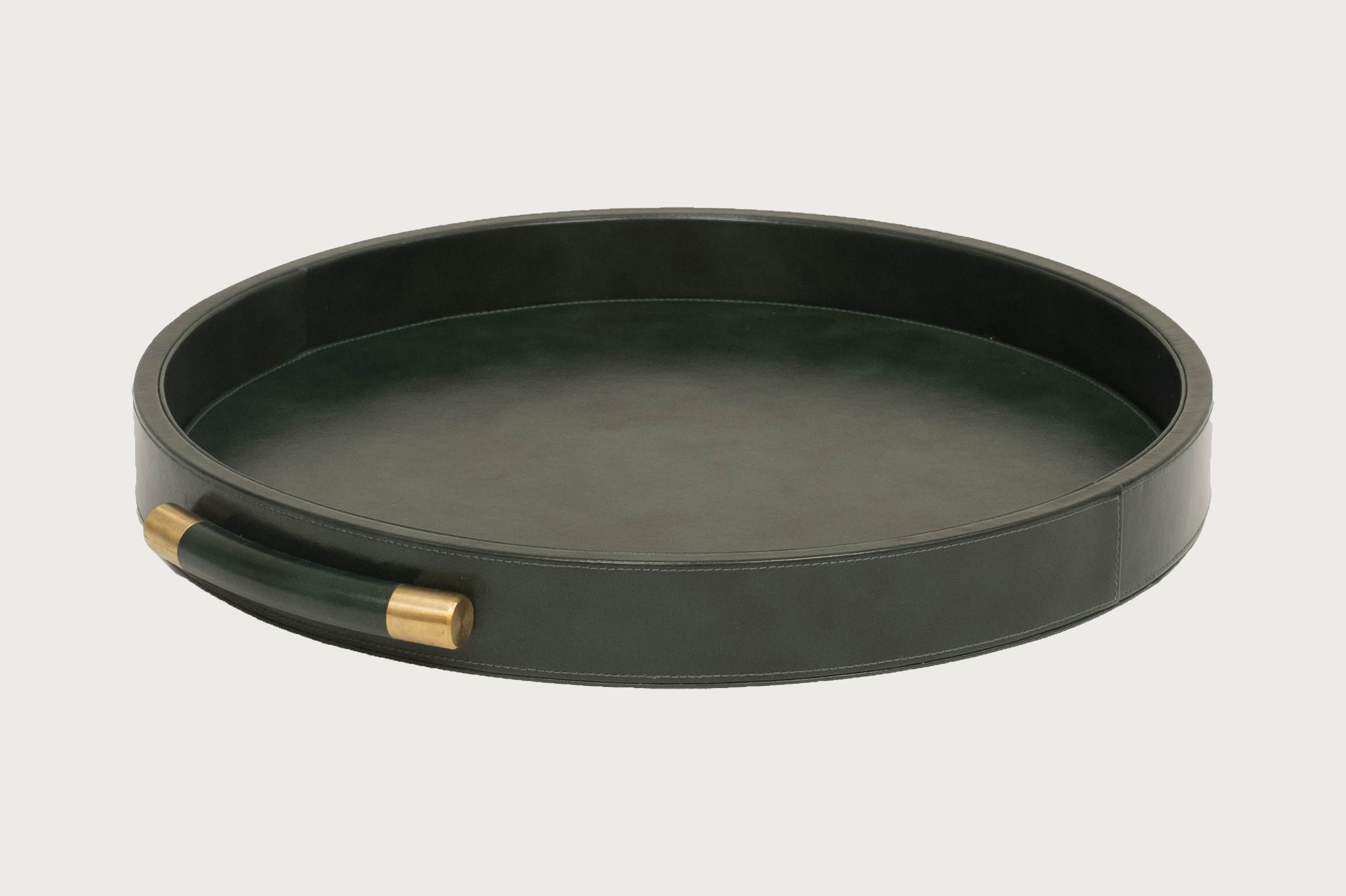 Luca Leather Tray Round – Green