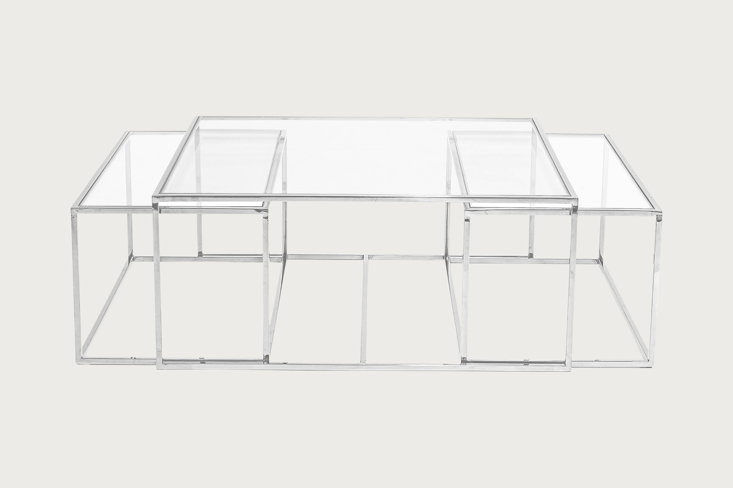 Three Set Table Large – Chrome